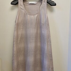 Lauren Vidal Taupe Mesh Top